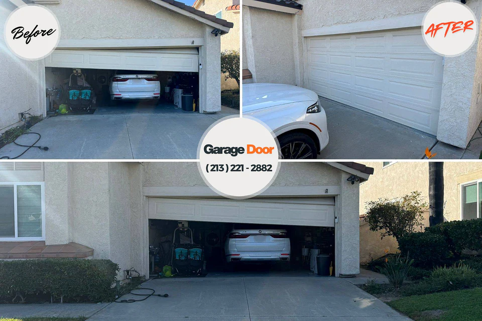 Before and after: garage door repair Camden County